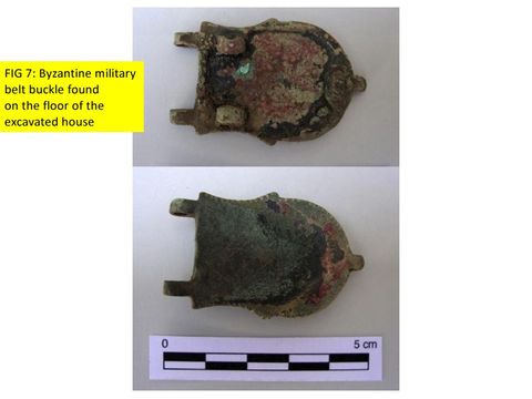 FIG 7: Monte Kassar: Byzantine military belt buckle, refurbished, found on the floor of the house