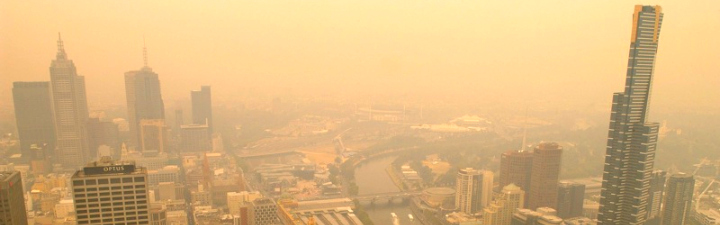 smog over city banner