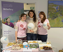Midwifery students raised money for Bliss with a cake stall