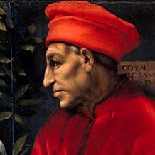 Detail from portrait of Cosimo de' Medici, painted by Jacopo Pontormo c1518