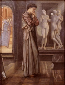 The Heart Desires, Pygmalion and the Image I, oil on canvas 1875-8, 39 x 30 inches, by Sir Edward Coley Burne-Jones Bt ARA