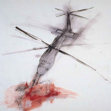 Search and Destroy, 1967 gouache and ink on paper 24 x 36in, Nancy Spero