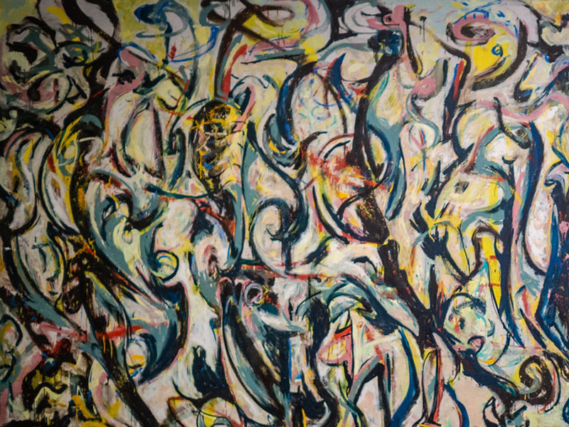 Section of photograph taken of Jackson Pollock's 'Mural'. Flickr: Phil Roeder