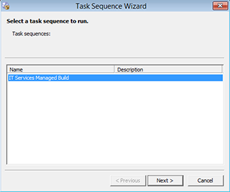 Select a task sequence to run