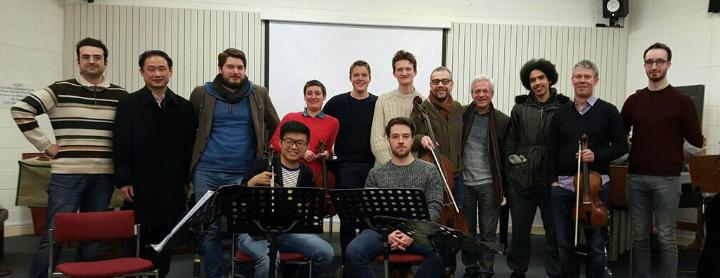 Quatuor Diotima and composers after their February 2016 workshops