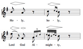 Ex. 1.  Messa di voce in Handel’s, ‘Holy Lord God Almighty’ (Nathan 1836, 187).