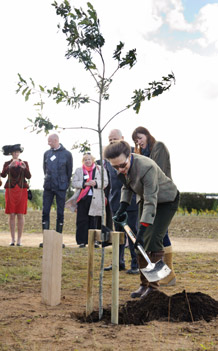 As Jubilee Woods project Patron, HRH The Princess Royal planted a ceremonial oak tree at the University in September to officially declare the Diamond Wood open. Photo by Ian Martindale