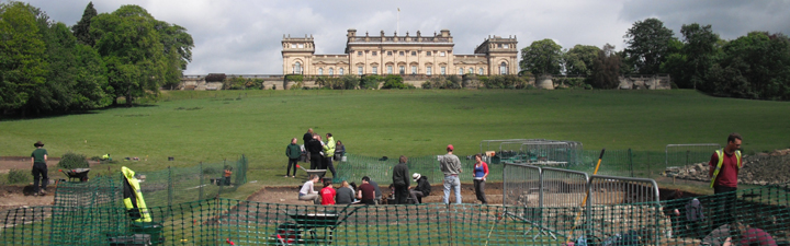 Archaeological excavation at Harewood House. Photo courtesy of the Yorkshire Post