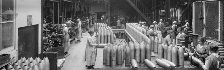 Female workers at the Cunard Shell Works, Bootle, 1917 (Ref: BL24001/037) Reproduced by permission of English Heritage