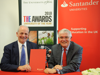 The Vice Chancellor of the University of York, Professor Brian Cantor, and Lord Terry Burns, Chairman of Santander UK. Photo by Ian Martindale