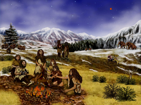 Neanderthals - Artist's rendition of Earth approximately 60,000 years ago (artist: Randii Oliver) via Creative Commons