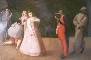 An image of a commedia dell'arte troupe by Gelosi, held by the Carnavelet
Museum, Paris
