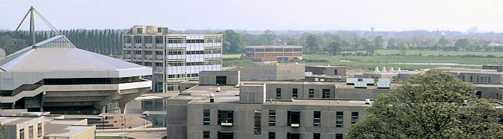 View over campus from the Library