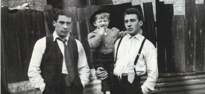 Ronnie (left) and Reggie Kray with nephew Gary (centre) in Bethnal Green, London featured in the book The Krays From the Cradle to the Grave.  PHOTOGRAPH: Barcroft Media