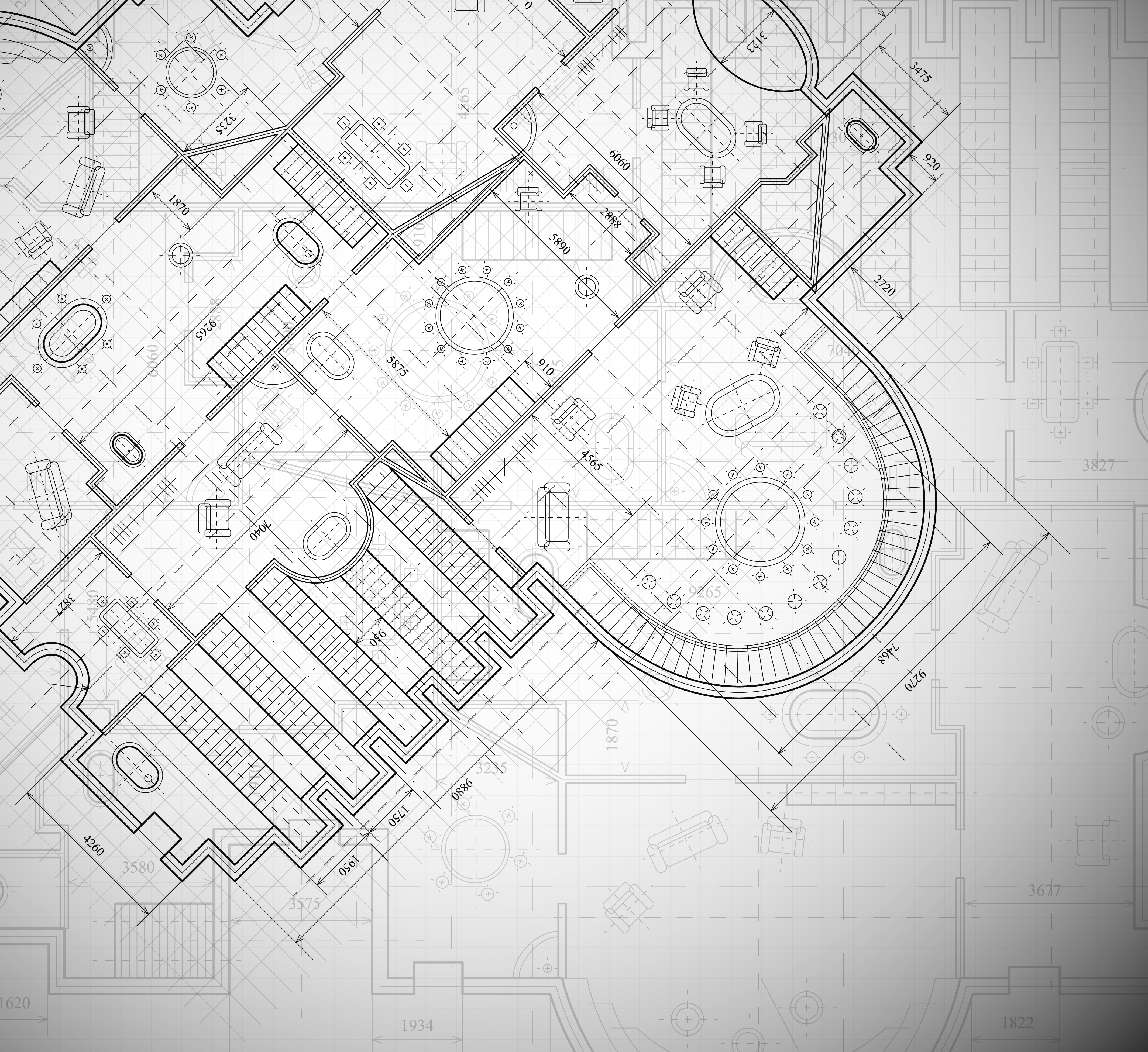 Shutterstock image of architectural plan.