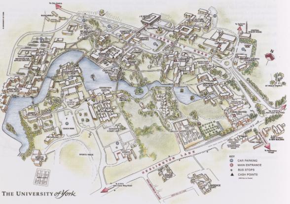 A map of Campus 25 years ago from the 1997 prospectus