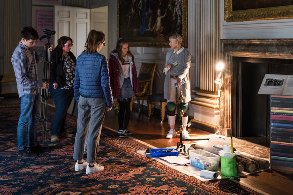 A group of students working in Beningbrough Hall