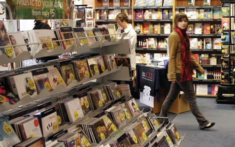 Browsing in a music shop