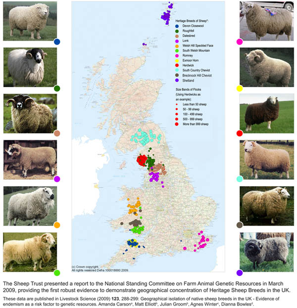 Heritage Sheep Bred location map