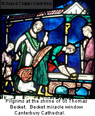 Pilgrims at the shrine of St Thomas Becket
