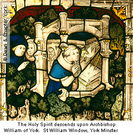 The Holy Spirit descends upon Archbishop William of York