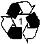 PET plastic recycling logo.