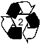 HDPE plastic recycling logo.