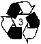 PVC plastic recycling logo.