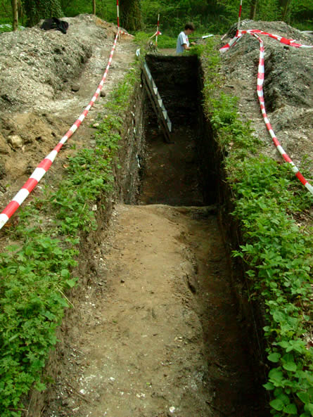 16.) March 2004 looking down trench.