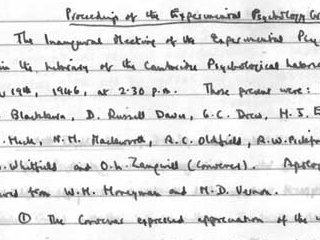 Detail from the minutes of the inaugural meeting of the EPS