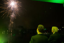 The Chancellor and Vice-Chancellor watch the fireworks