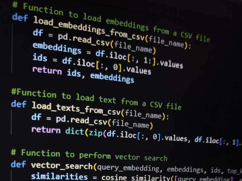 An excerpt of syntax-highlighted Python code in a text editor