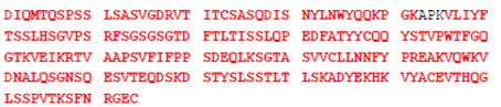 Protein Sequencing Light Chain