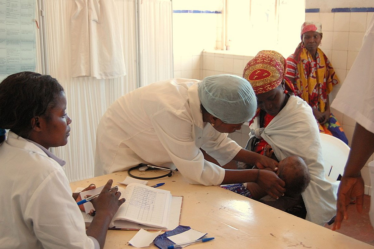 Child being treated for malaria