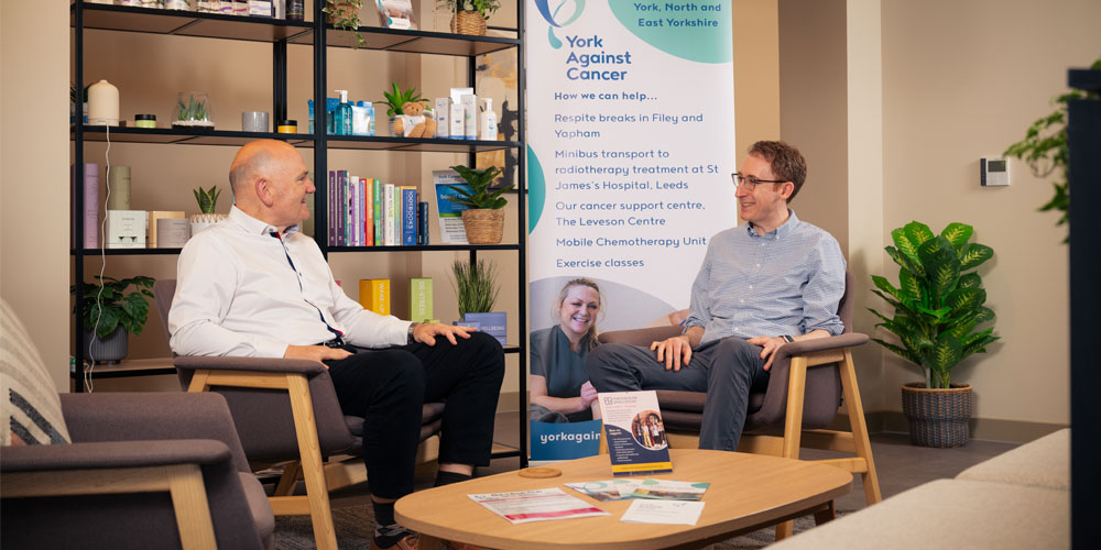 Andy Knowles and Will Brackenbury at the offices of York Against Cancer.
