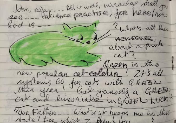 Page from one of the notebooks of writer John Antrobus