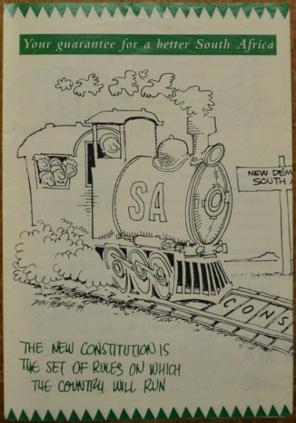 A leaflet promoting the new democratic constitution of South Africa in 1994, from the CFT archive