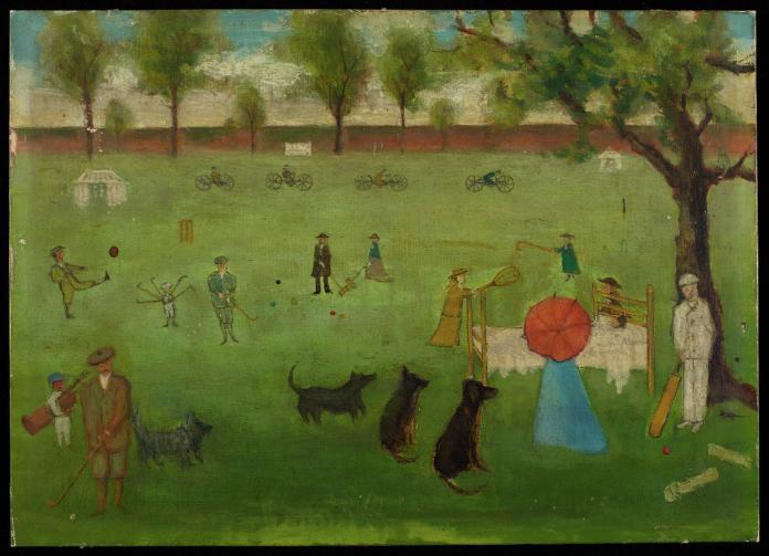 Sports and Activities at the Retreat, a painting by patient George Isaac Sidebottom