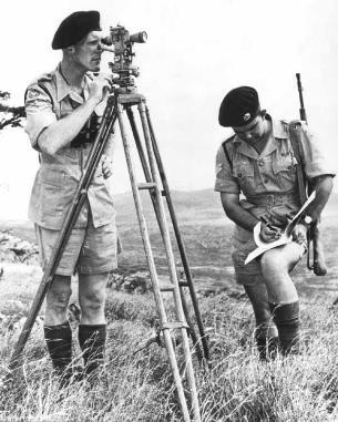 Army using theodolites