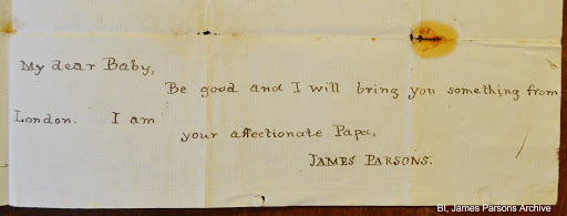 Letter from James Parsons to his wife Mary