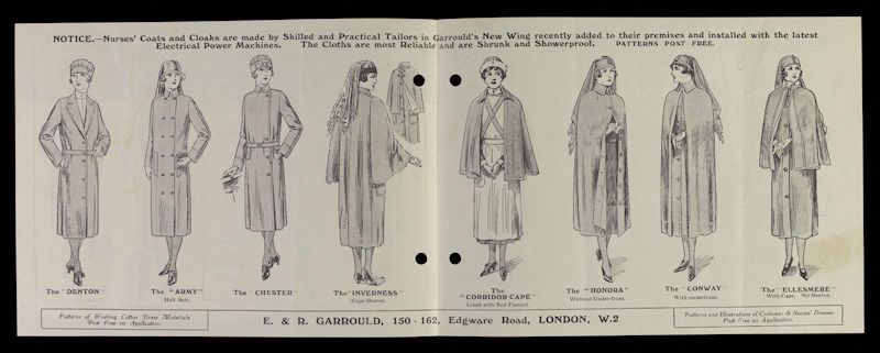 Advertisement for nurses' coats and cloaks - RET/5/6/11