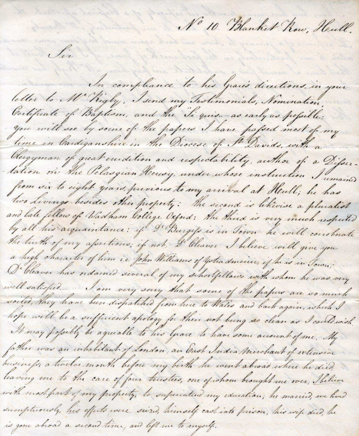 Charles Williamson letter
