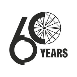Black logo on a white background, stating '60 years'