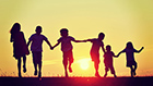 children in sunset