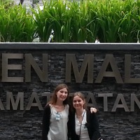 LLM students 2013/14 Eleanor Farrow & Helen Griffiths in front of the Malaysian Parliament