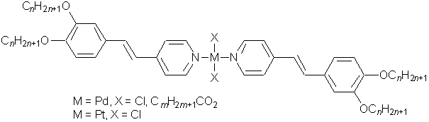 Structure of Pd and Pt alkoxystilbazole