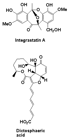 structures of integrastatin A and dictosphaeric acid