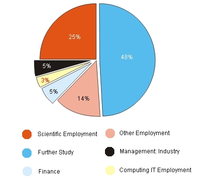 pie chart of student employment