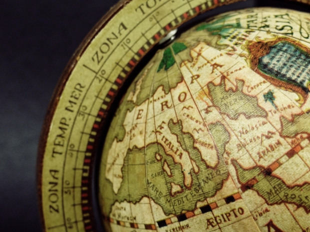 Old hand drawn globe