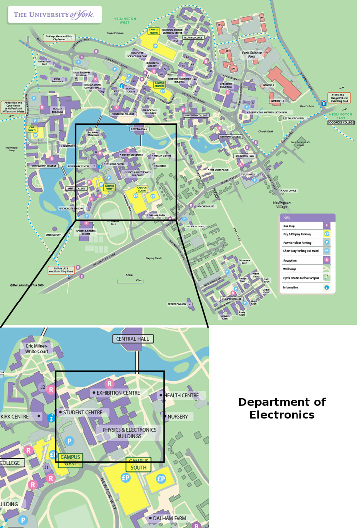 york college campus map Campus Map Electronic Engineering The University Of York york college campus map